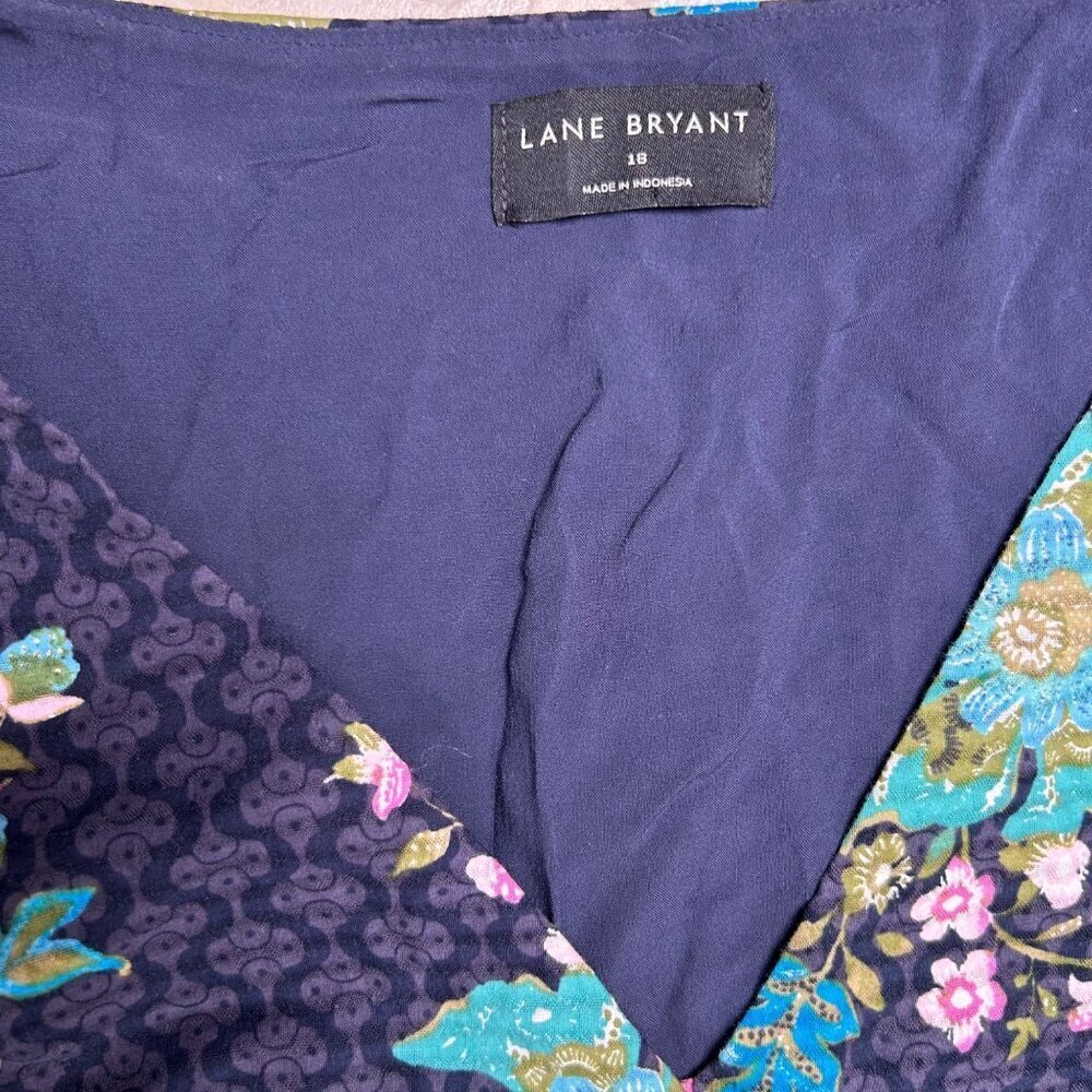 Lane Bryant 14 Flutter Sleeve Maxi Dress Floral Button Front Flowy - Picture 6 of 9